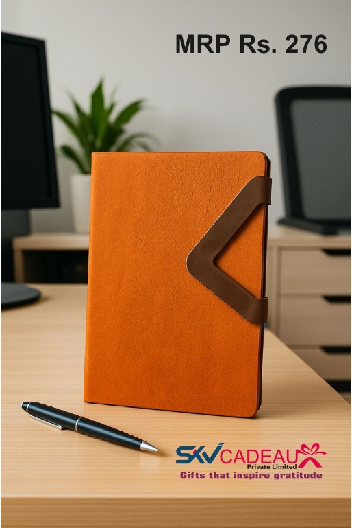 A5 Notebook with V Strap Closure
